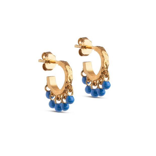 ENAMEL COPENHAGEN - ASTRID ØRERINGE | FORGYLDT M/CORNFLOWER