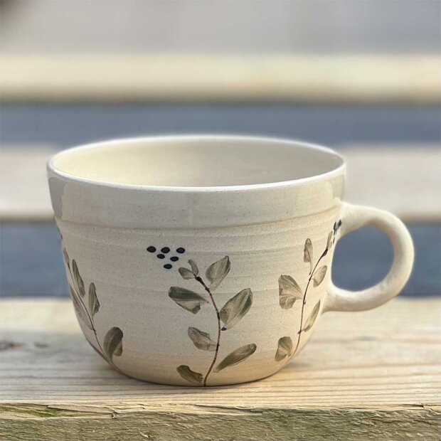 Billede af Kop M/hank H7xd10 Cm | Evig Flor/transparent Fra Stinemei Keramik