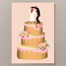 VISSEVASSE - ANLEDNINGSKORT A6 | WEDDING CAKE