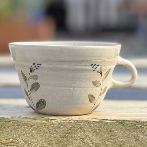 Billede af Stor Kop M/hank H7xd12 Cm | Evig Flor/transparent Fra Stinemei Keramik