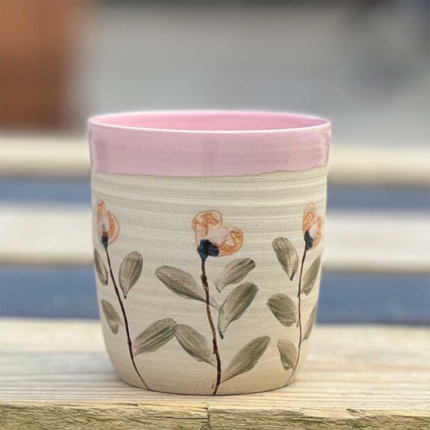 Billede af Mug H9xd8 Cm | Mild Blomst/rosa Fra Stinemei Keramik