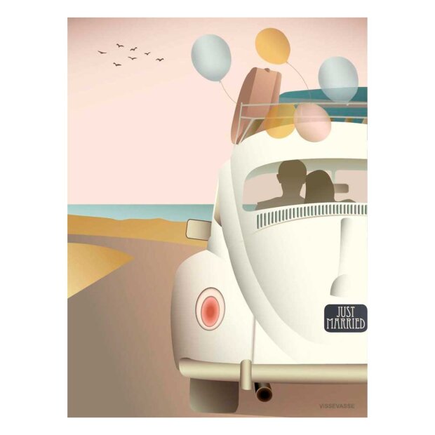 Billede af Anledningskort A6 | Just Married Fra Vissevasse