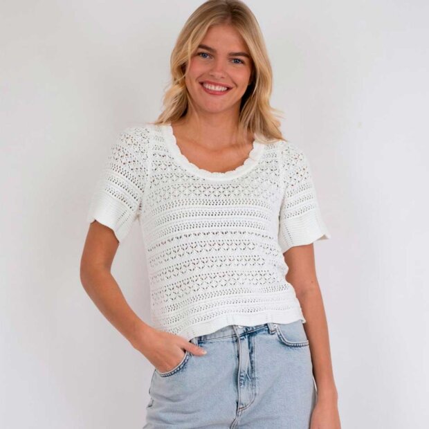 NEO NOIR - MEIKO KNIT BLUSE | OFF WHITE