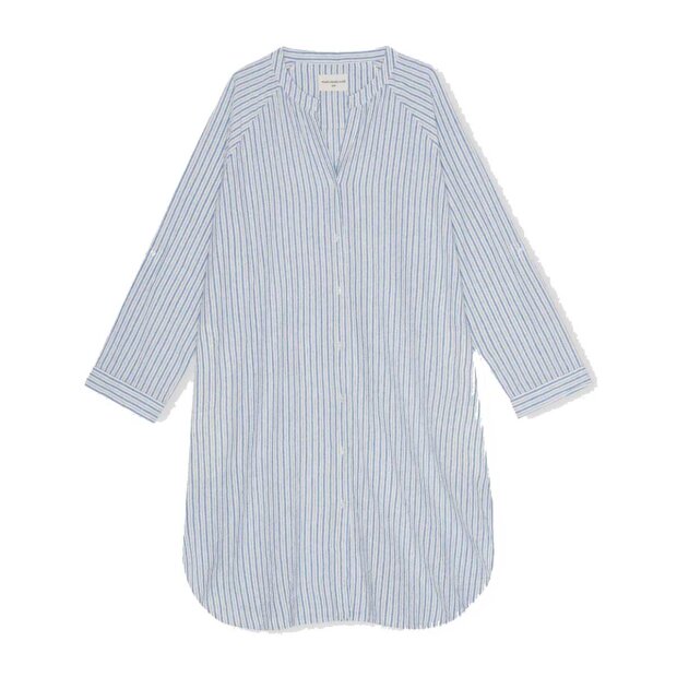 Billede af Remain Stribet Skjortekjole | Ecru/light Blue Fra Moshi Moshi Mind