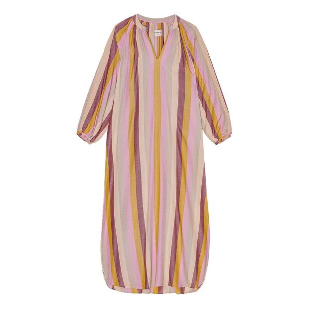 Billede af Sun Silky Poplin Kjole | Rose Multi Stripe Fra Moshi Moshi Mind