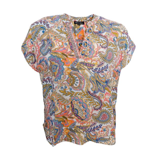 Billede af Luna Andrea Top M/korte Ærmer | Summer Garden Fra Black Colour