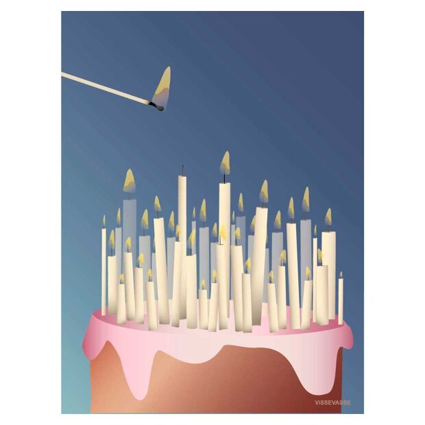 Billede af Mini Anledningskort A7 | Cake W/candles Fra Vissevasse