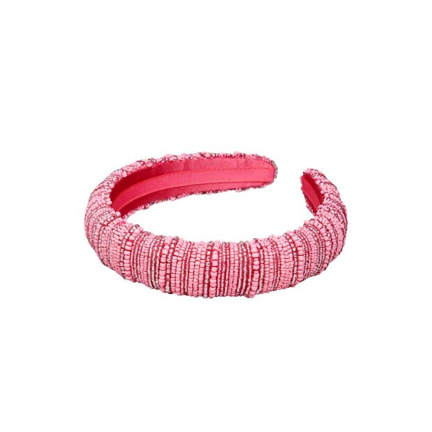 Billede af Cassie Midi Beaded Hårbøjle | Hot Pink Fra Beck Søndergaard
