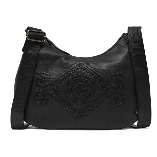 Billede af Skuldertaske I Skind M/bohemian Mønster | Sort Fra Depeche