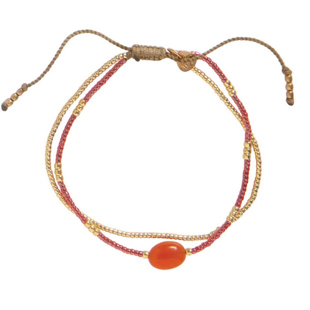 Billede af Feeling Carnelian Armbånd | Forgyldt Fra A Beautiful Story