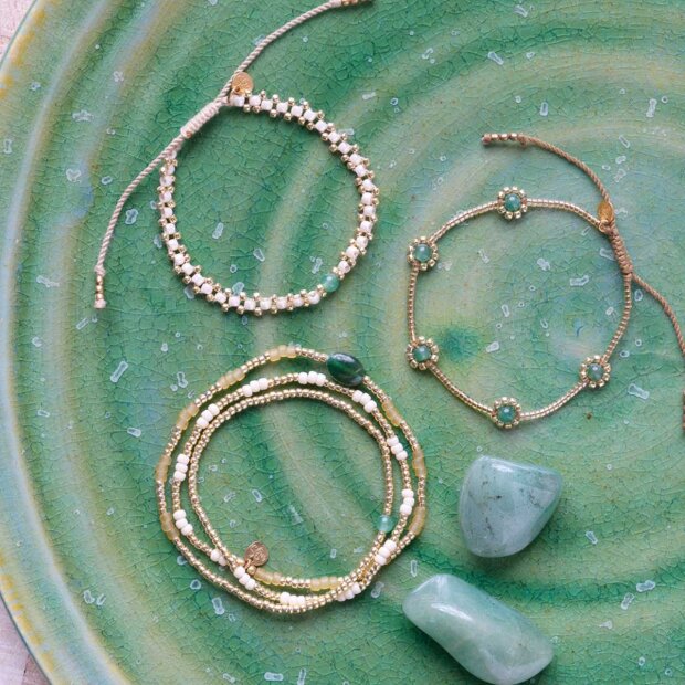 A BEAUTIFUL STORY - ENERGETIC AVENTURINE ARMBÅND | FORGYLDT