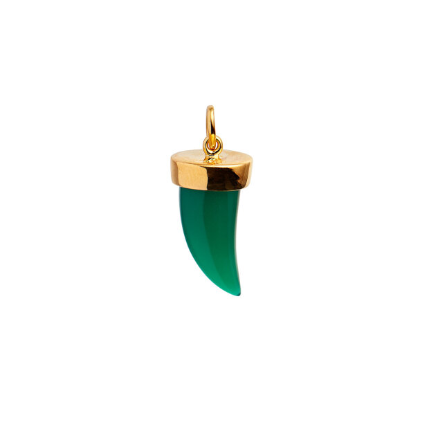 Tiger tooth pendant, green