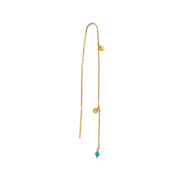 DANGLING PETIT COIN AND STONE - TURQUOISE 1PC | FORGYLDT