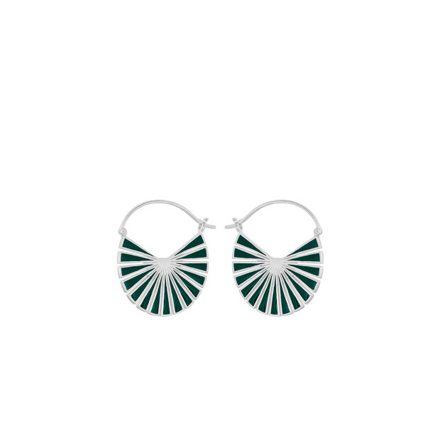 PERNILLE CORYDON - FLARE GREEN ØRERING 30 MM | SØLV