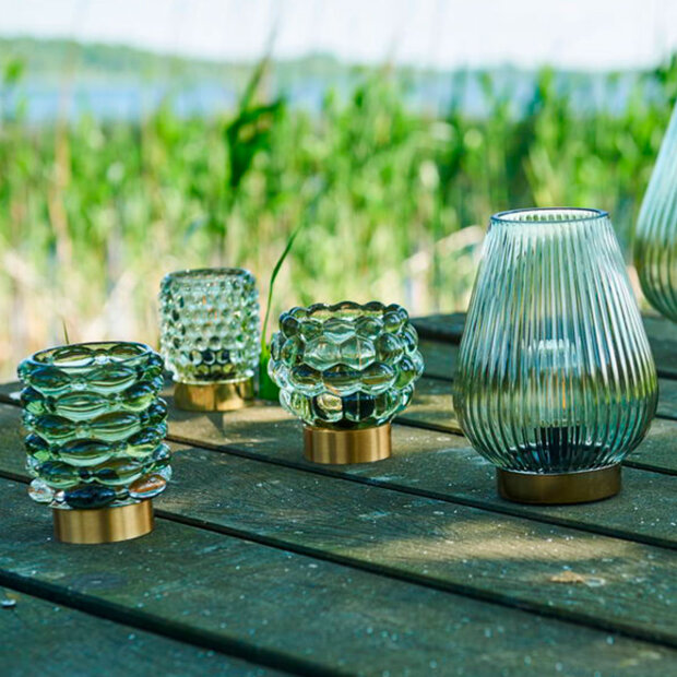 SPEEDTSBERG - LED LAMPE I GLAS 12 CM - GRØN