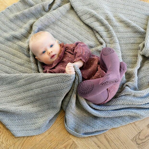GOBABYGO - KRAVLE STRØMPEBUKSER I ØKOLOGISK BOMULD | MISTY PLUM