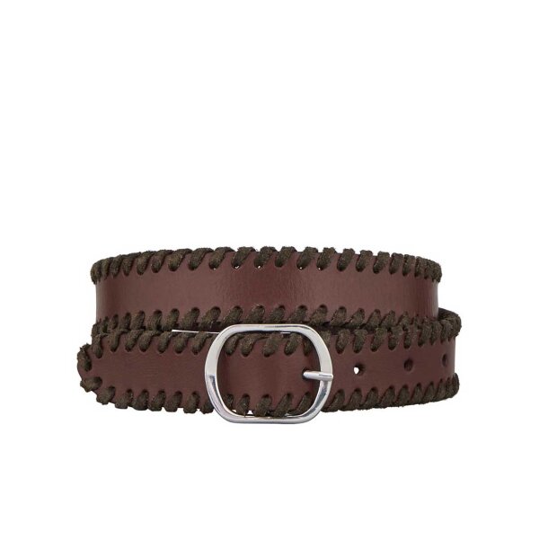 BECK SØNDERGAARD - GLOSSY RHEA FLETTET BÆLTE | MOCHA BROWN