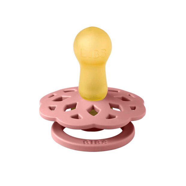 BIBS - 2-PAK - BOHEME - RUND - STR.2 | DUSTY PINK/CORAL