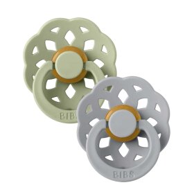 BIBS - 2-PACK - BOHEME - RUND - STR. 2 | SAGE/CLOUD