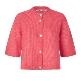 SECOND FEMALE - ANDREA KNIT RIB CARDIGAN | SPICED CORAL