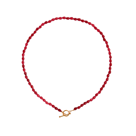 STINE A - LOVE DROP NECKLACE | FORGYLDT/BURGUNDY