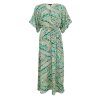 BLACK COLOUR - LUNA LONG V-NECK DRESS | FLORAL GREEN