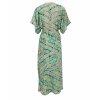 BLACK COLOUR - LUNA LONG V-NECK DRESS | FLORAL GREEN