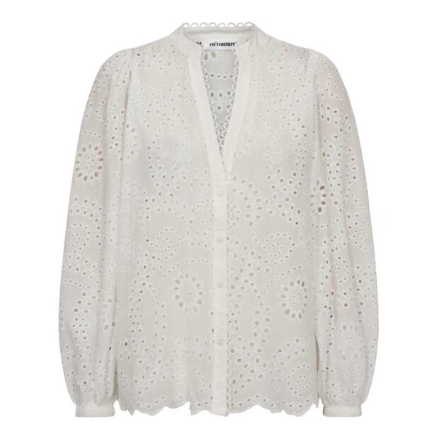 CO COUTURE - GISELLE ANGLAISE V-SHIRT | WHITE